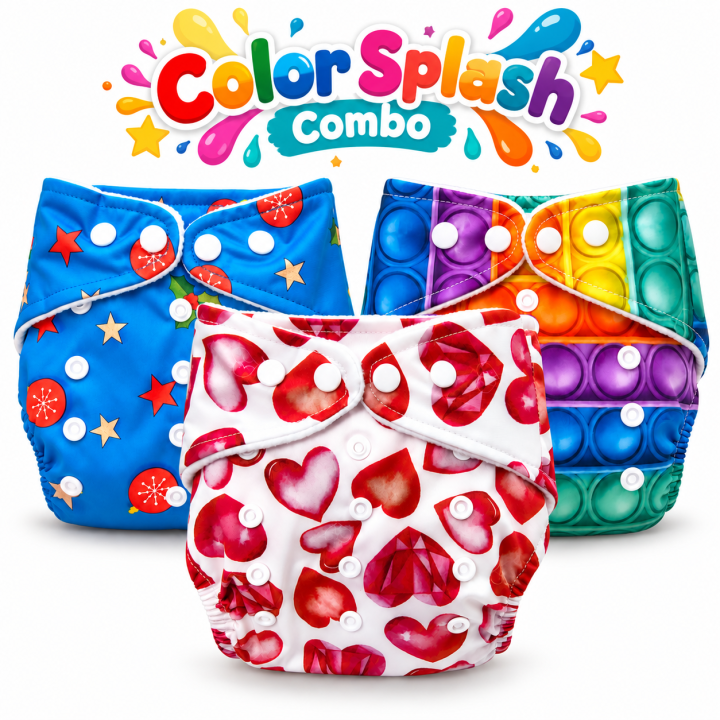 Reusable Baby Cloth Diaper with Cotton Pad – Soft & Quick Absorb