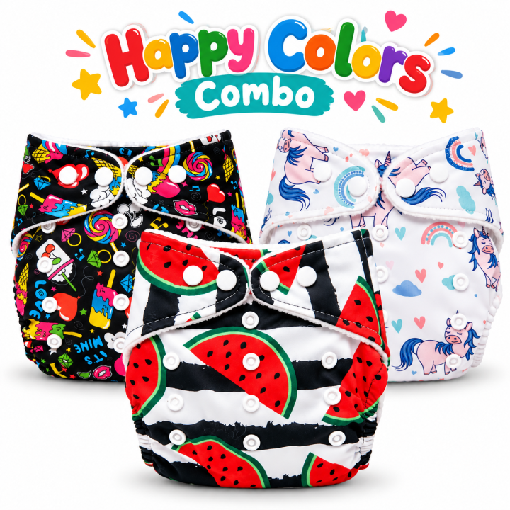 Reusable Baby Cloth Diaper with Cotton Pad – Soft & Quick Absorb