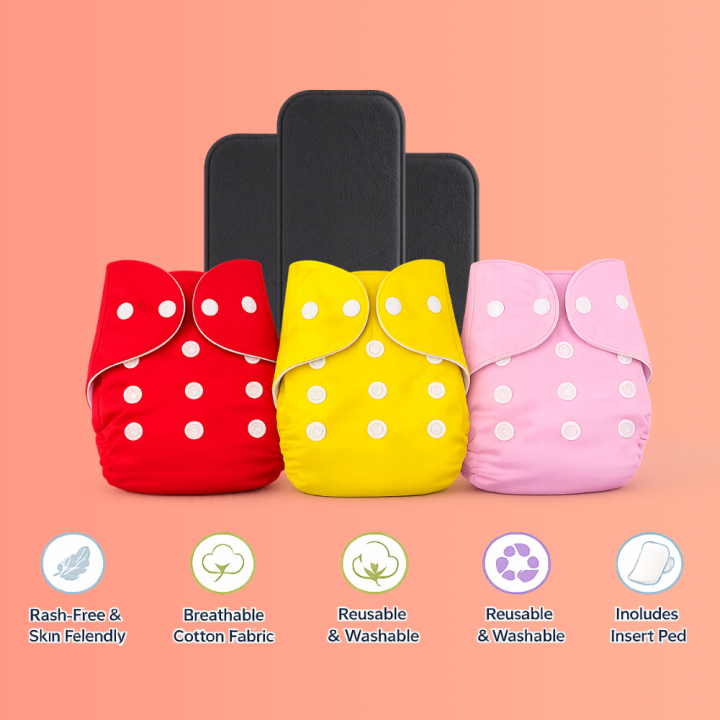Plain Cloth Diaper for Babies | Adjustable, Washable & Rash-Free